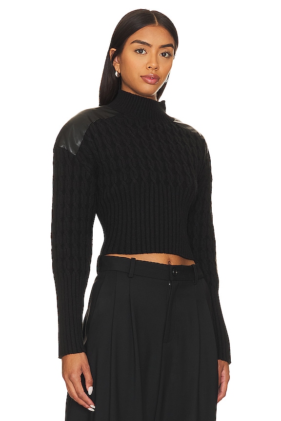 view 2 of 4 Khloe Cable Turtleneck Sweater in Black