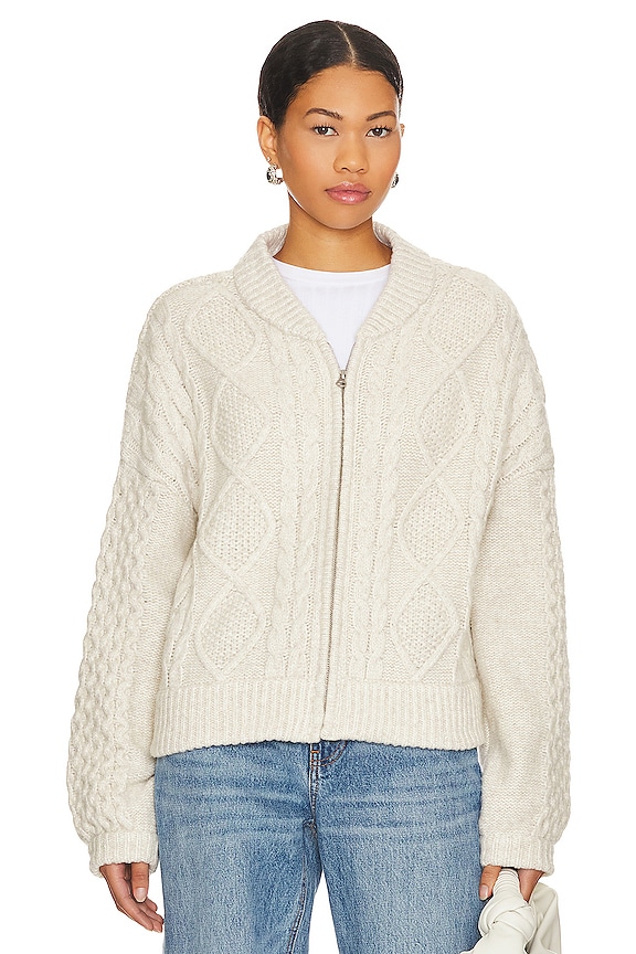 view 2 of 5 Savannah Zip Up Sweater in Oat