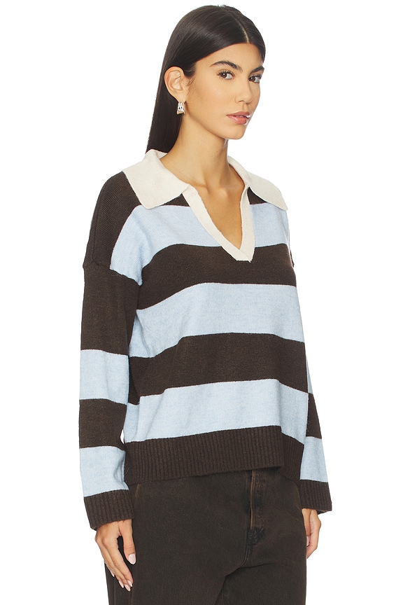 view 2 of 4 JERSEY SWEATER in Baby Blue & Chocolate