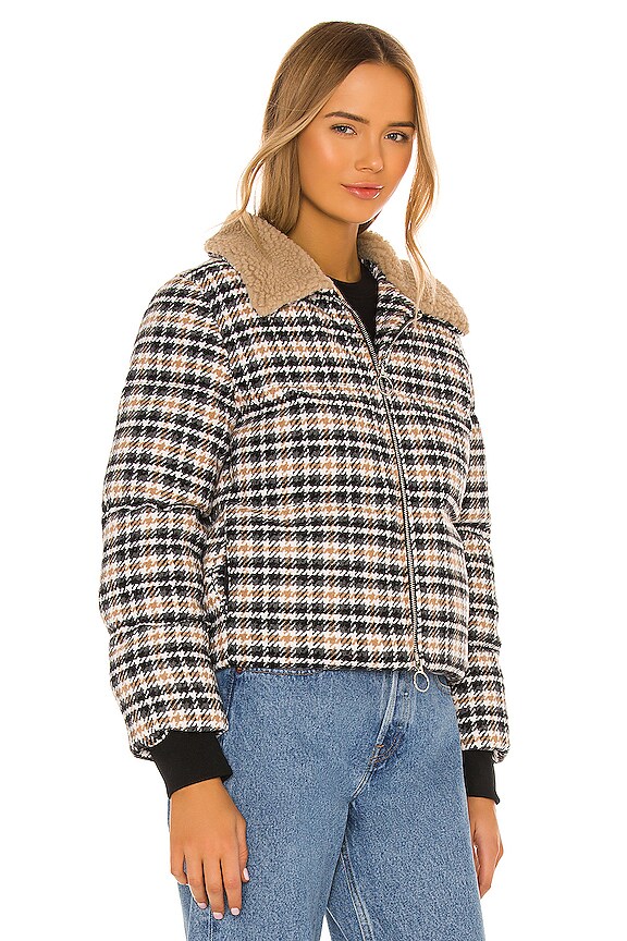 view 2 of 4 Guggenheim Puffer With Faux Fur Collar in Plaid Combo