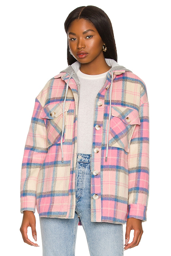 view 1 of 5 Ryder Plaid Dickie Shacket in Pink Plaid