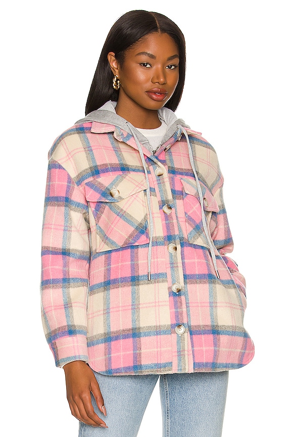 view 2 of 5 Ryder Plaid Dickie Shacket in Pink Plaid