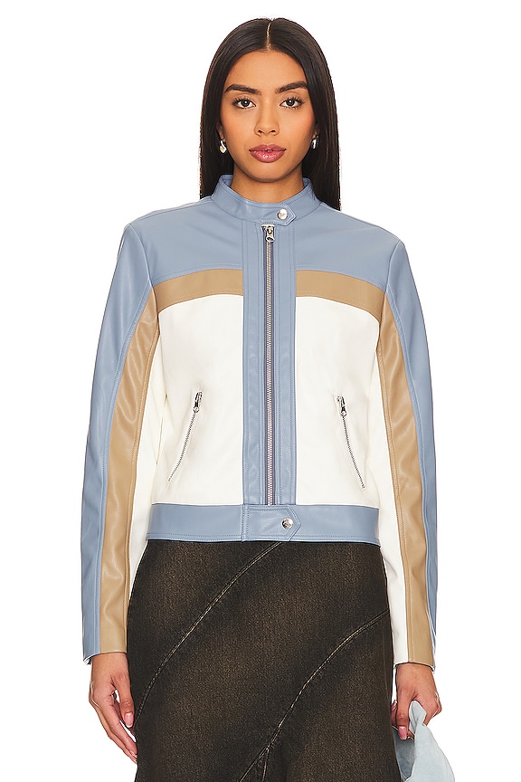 view 2 of 5 Carson Faux Leather Moto Jacket in Ivory