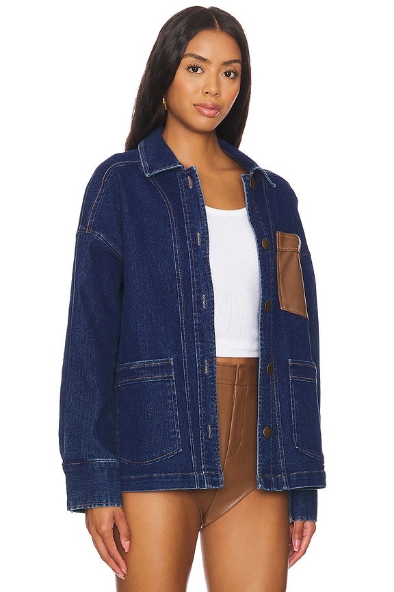 view 2 of 4 The Denim Shacket in Dark Denim