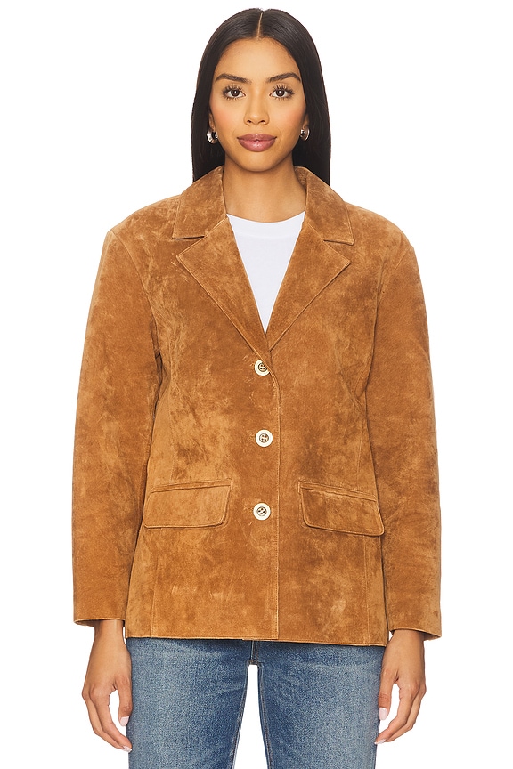 view 2 of 5 Atlas Suede Boyfriend Blazer in Camel