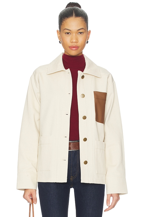 view 1 of 4 Quinn Trucker Jacket in White