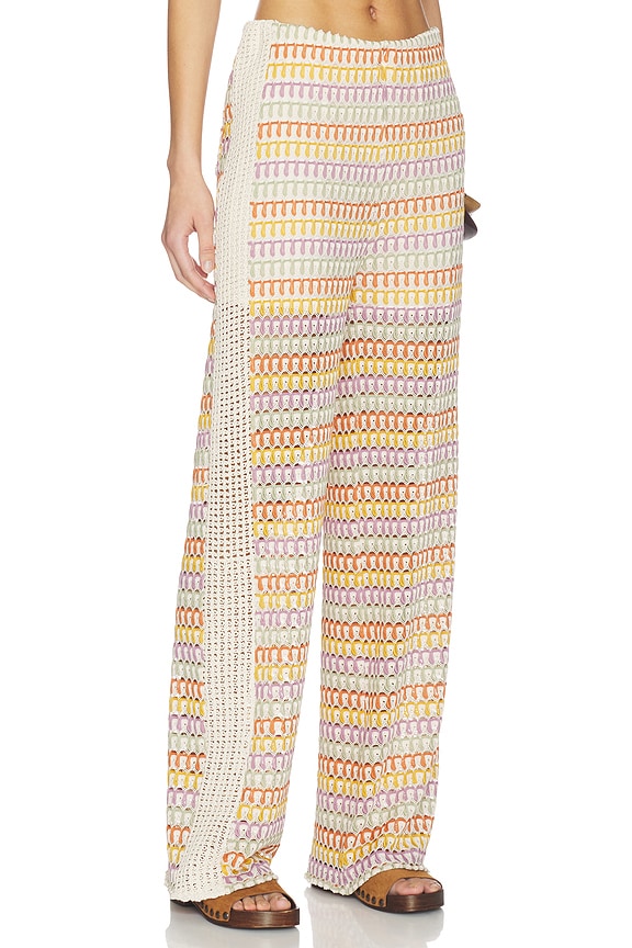 view 2 of 6 Celine Rainbow Crochet Mid Rise Pants in Rainbow