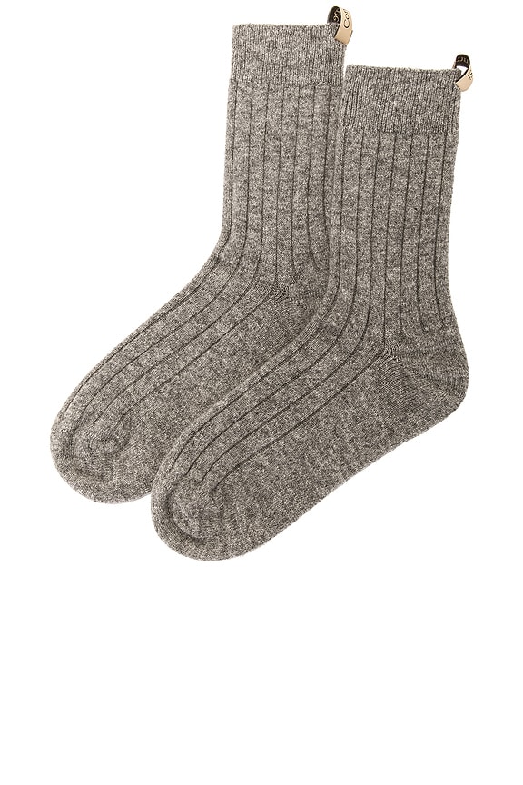 view 2 of 2 the Cashmere Sock in Heather Grey
