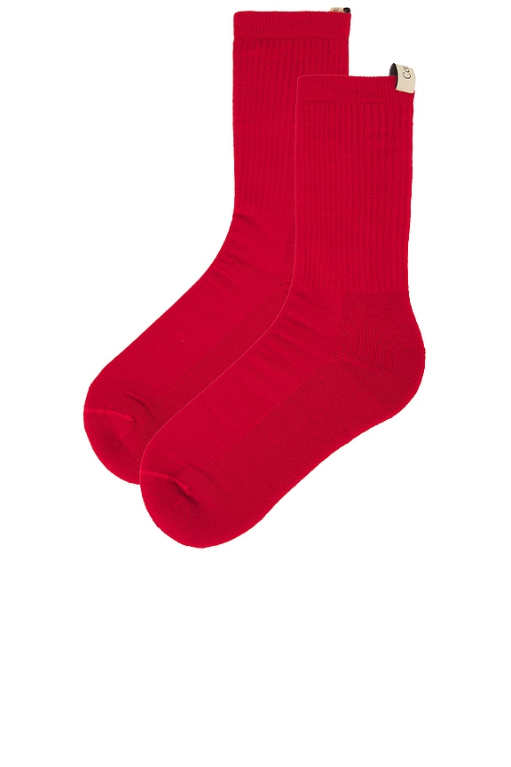 view 2 of 4 The Merino Tube Sock in Ruby Red