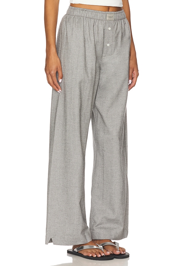 view 2 of 6 La Boxer Alta Flannel Pant in Light Grey Herringbone