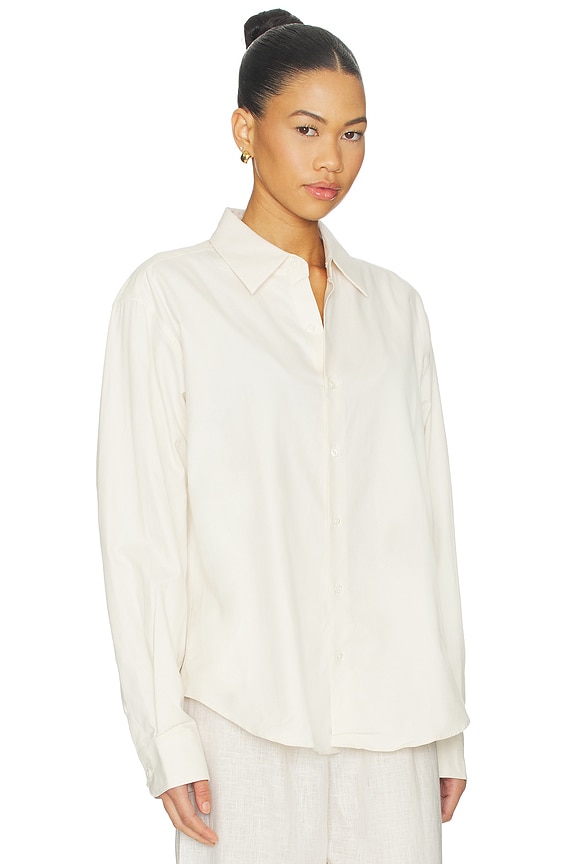 view 2 of 4 CAMISA LA SHIRT FLANNEL CLASSICA in Cream Twill