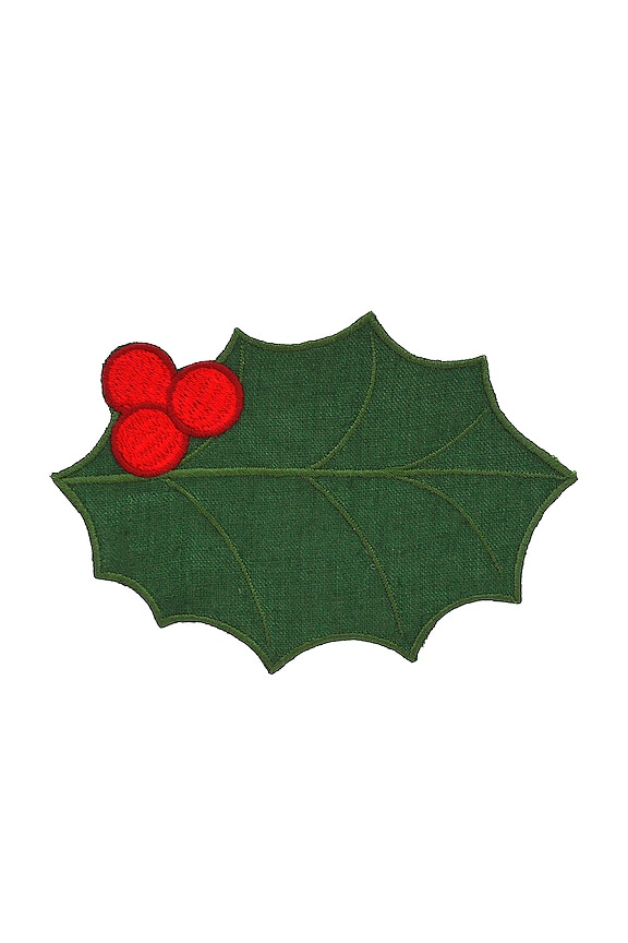 view 2 of 2 GUARDANAPOS CHEFANIE GREEN HOLLY COCKTAIL NAPKINS SET OF 4 in 