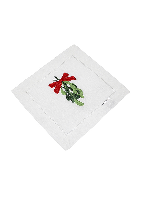 view 2 of 2 Mistletoe Cocktail Napkins Set Of 4 in 