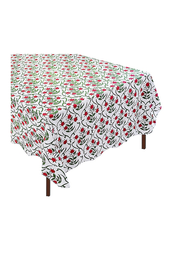 view 2 of 2 Block Print Noel Tablecloth in 