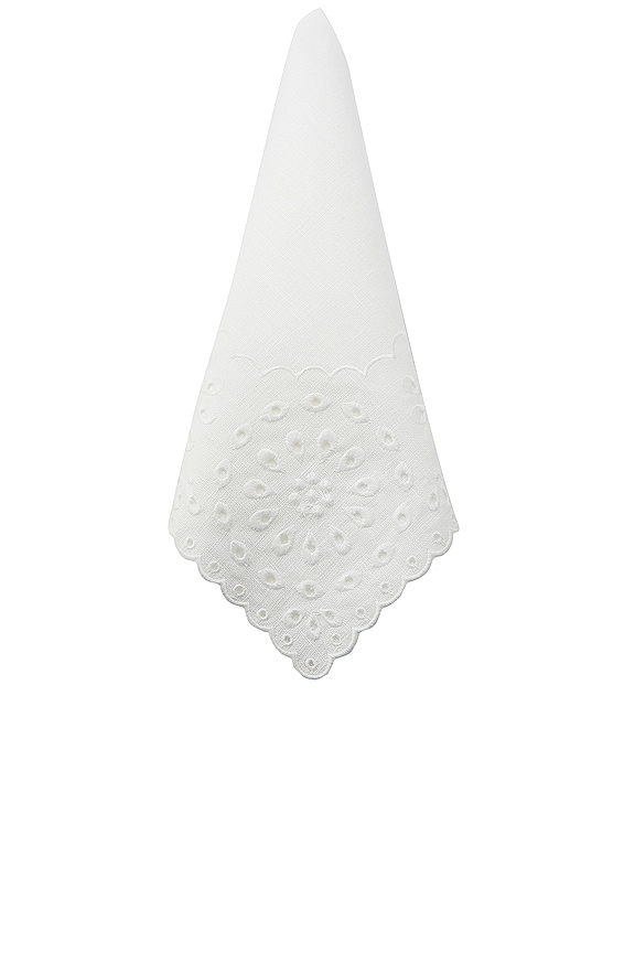 view 2 of 2 White Eyelet Dinner Napkins Set Of 4 in 