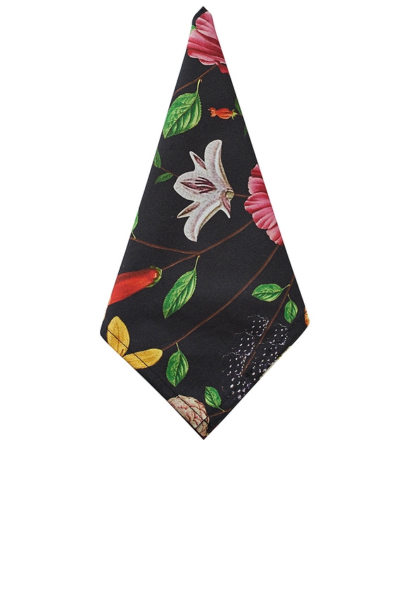 view 2 of 2 Black Flat Flower Dinner Napkins in Black