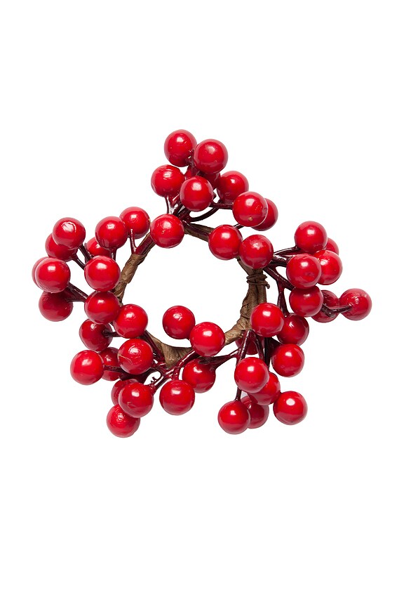 view 2 of 2 Red Berry Napkin Rings in Red Berry