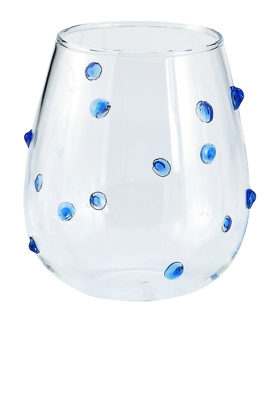 view 2 of 3 Stemless Blue Dot Glasses in 