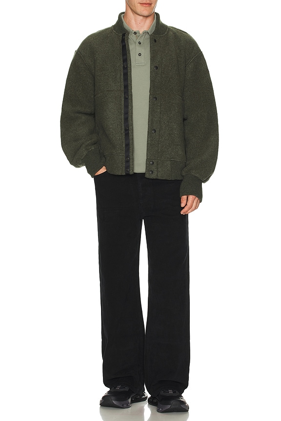 view 2 of 5 Hudson Fleece Bomber in Dark Sage