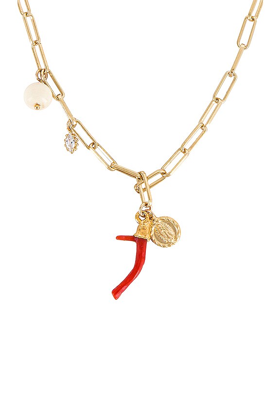 view 2 of 3 Lucky Coral Necklace in Gold