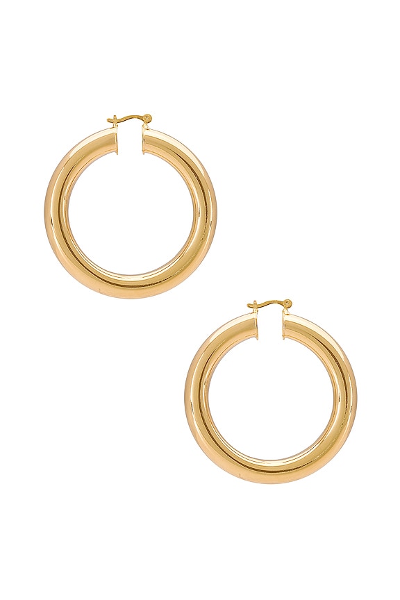view 2 of 2 Aubree Large Tube Hoops in Gold