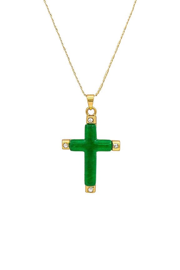 view 2 of 2 Donatello Jade Cross in Gold