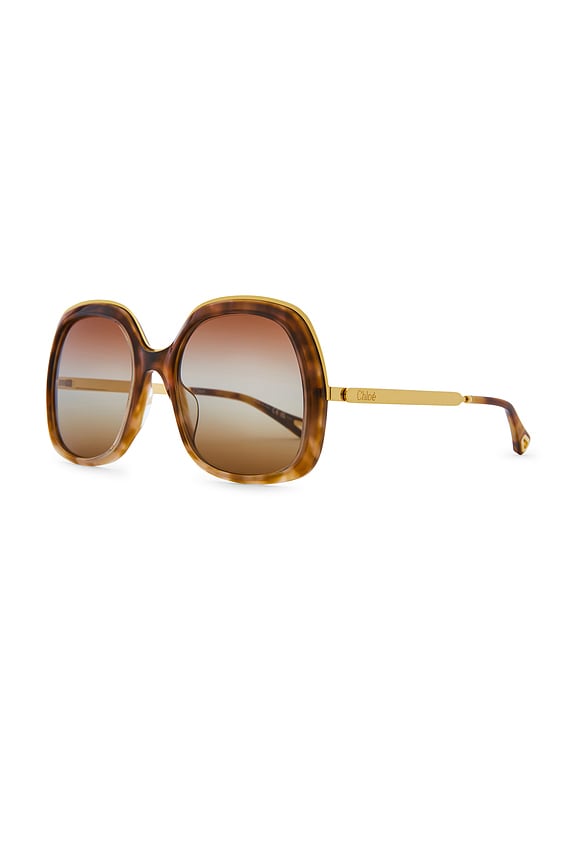 view 2 of 3 Aly Square Sunglasses in Havana & Brown