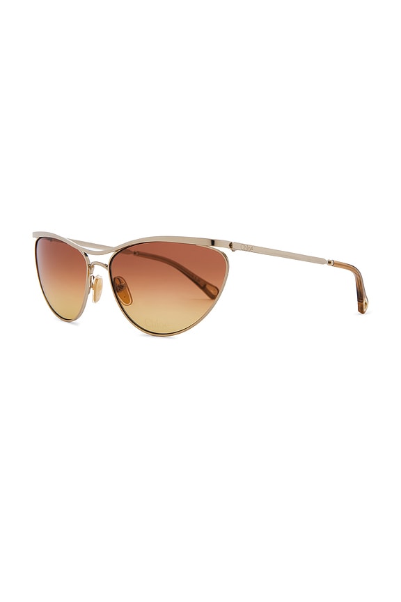 view 2 of 4 Cat Eye Sunglasses in Gold & Orange