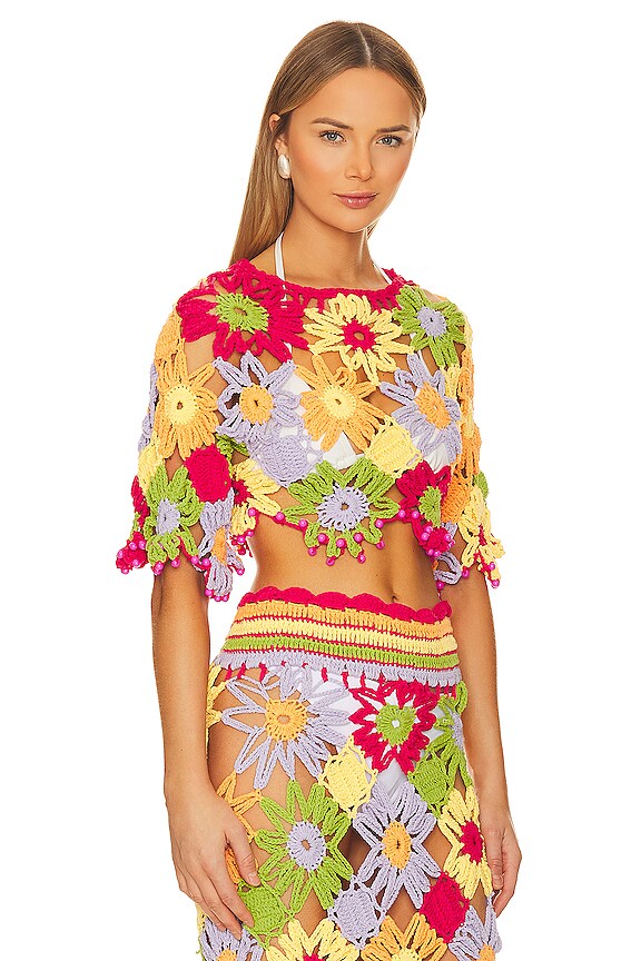 view 2 of 5 TOP CROPPED CORAL in Multi