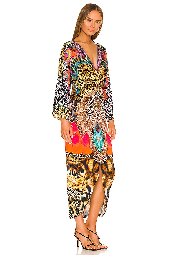 view 2 of 4 VESTIDO LONG SPLIT FRONT TWIST in Xanadu Rising