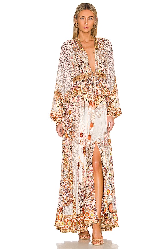 view 1 of 5 ROBE STYLE CAMPAGNE TIE FRONT in Heart Of A Hippie