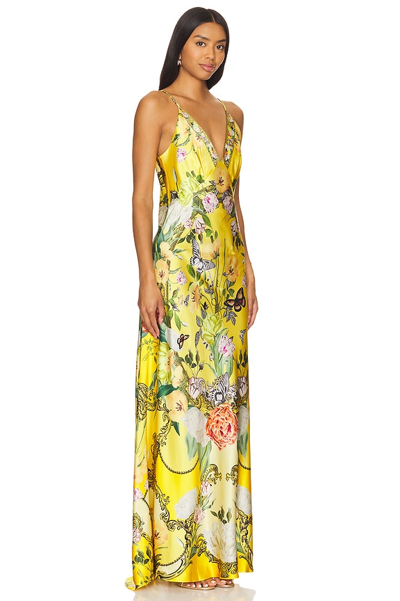 view 2 of 4 VESTIDO CON COLA LONG SLIP in Paths Of Gold