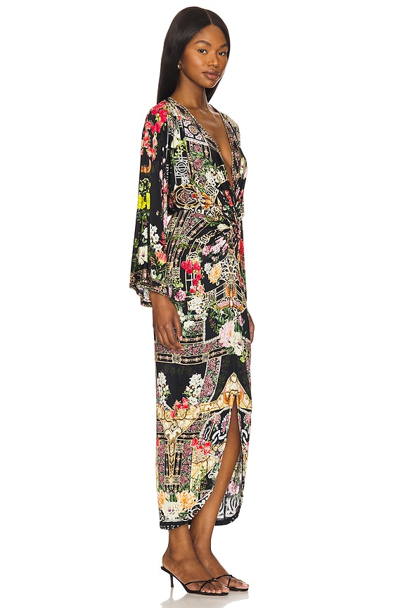 view 2 of 4 Long Split Front Twist Dress in Adorned In Alexandria
