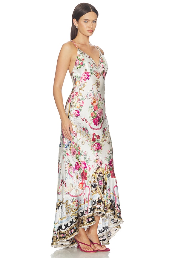 view 2 of 4 V Neck Slip Dress With Flounce Hem in Torero Libertine