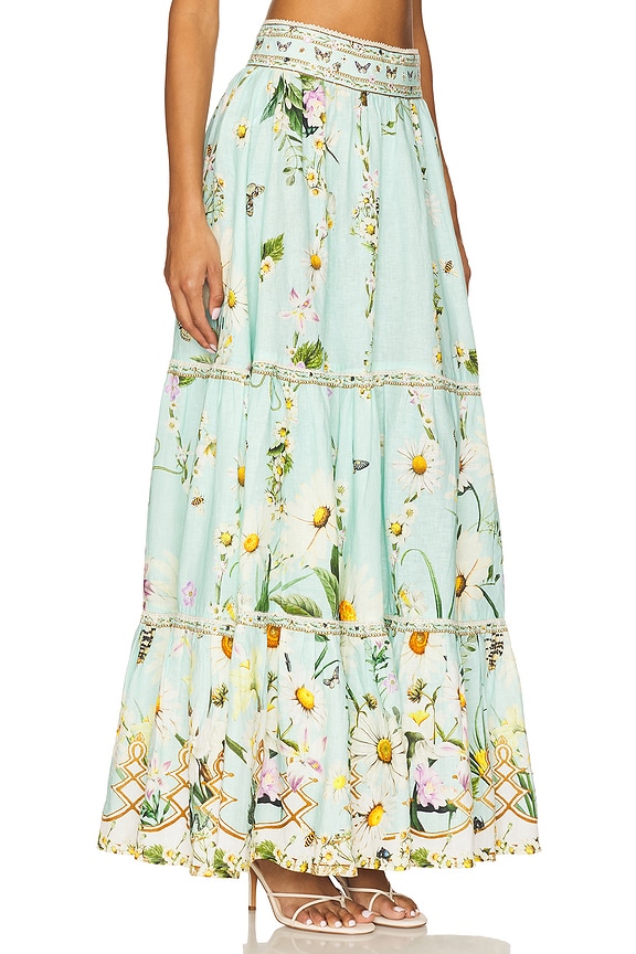 view 2 of 6 High Waisted Tiered Skirt in Floral Freefall