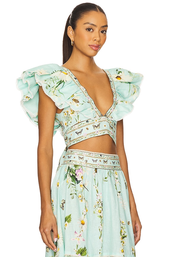 view 2 of 5 Ruffle Wrap Top in Floral Freefall