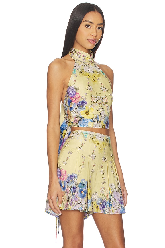 view 2 of 5 Halter Tie Back Top in Darling Buds