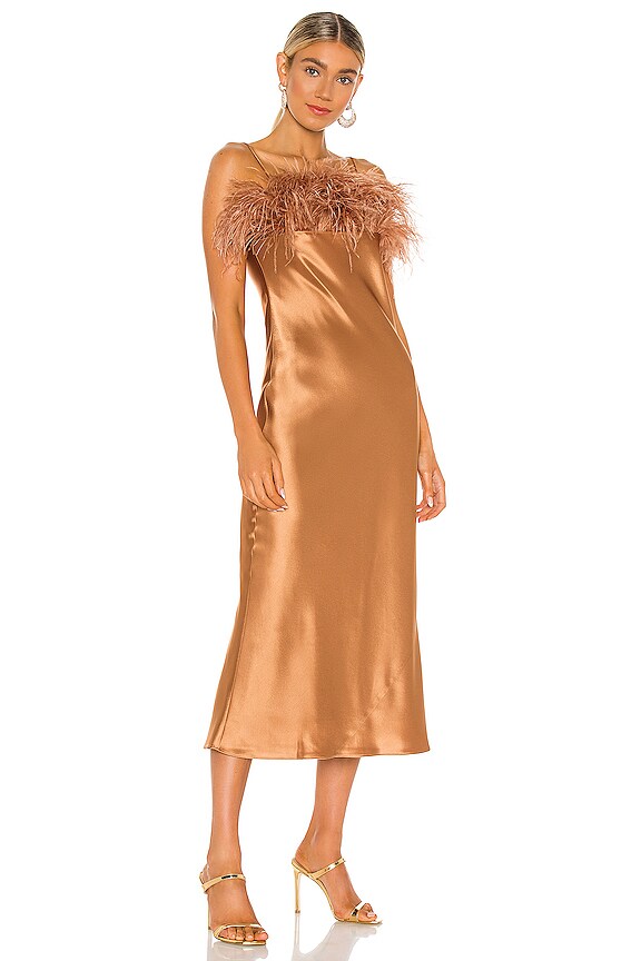 view 2 of 3 Satin Cerise Dress in Cinnamon