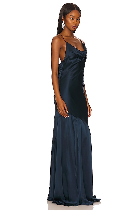 view 2 of 3 VESTIDO LARGO JULISSA in Peacock Blue