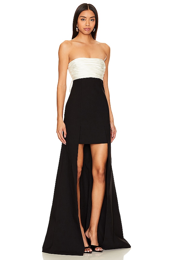 view 2 of 3 Lorella Gown in Black & Ivory