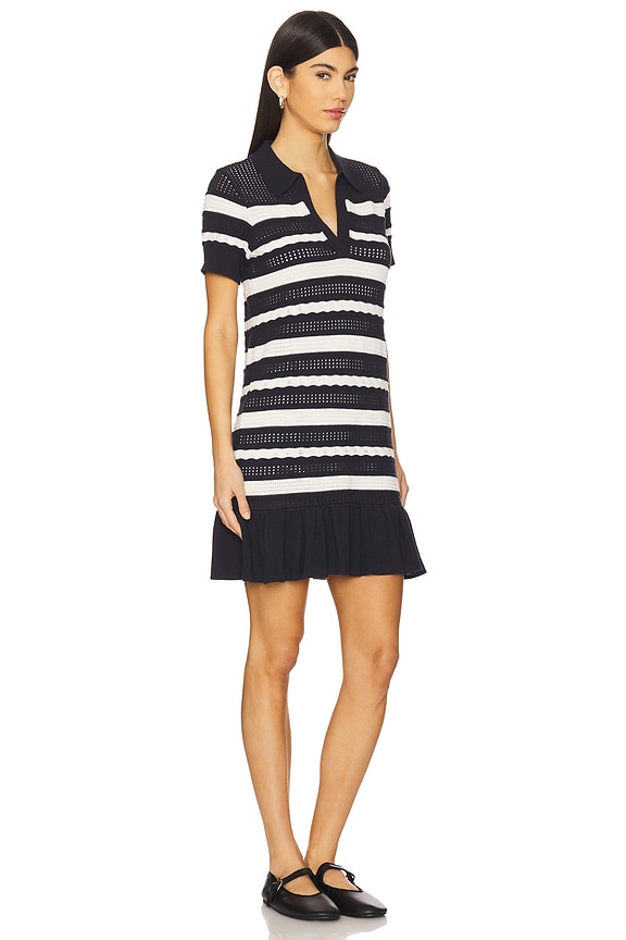 view 2 of 4 Clementine Knit Polo Dress in Navy & Ivory