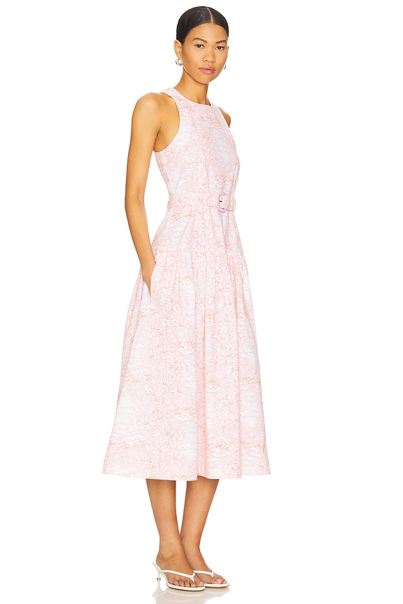 view 2 of 3 Scenic Toile Zoey Dress in White & Cherry Tomato