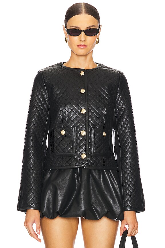 view 2 of 5 Faux Leather Brooke Jacket in Black