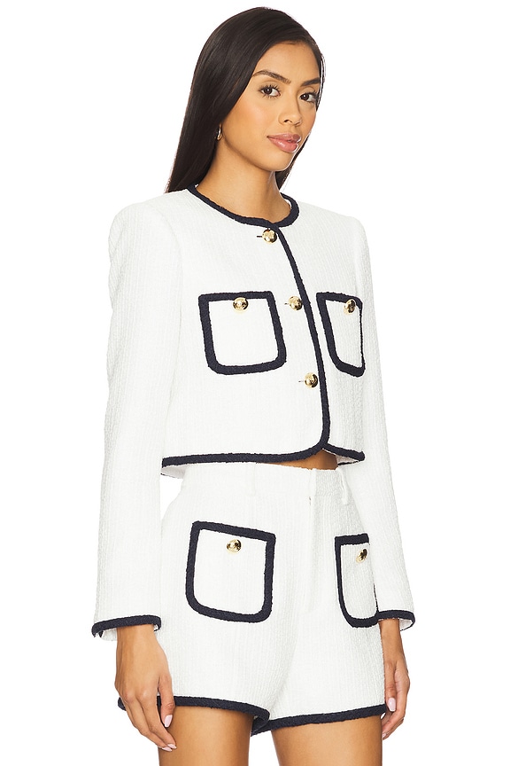 view 2 of 5 Contrast Auden Jacket in White & Navy