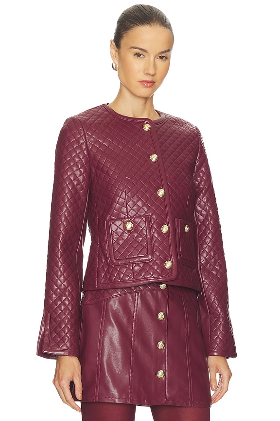 view 2 of 4 Faux Leather Brooke Jacket in Mulberry