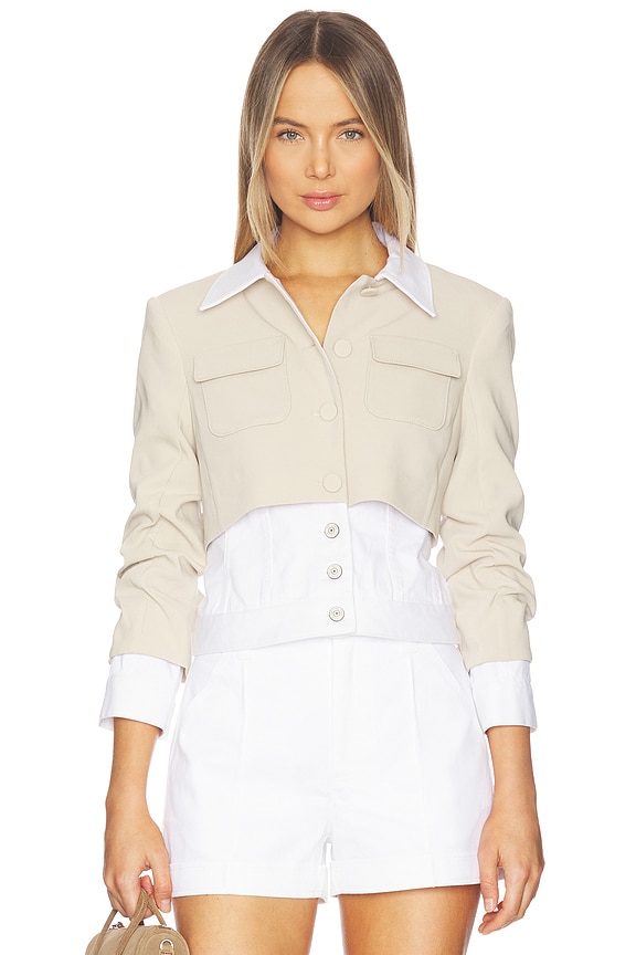 view 2 of 5 Denim Lorraine Jacket in Khaki & White