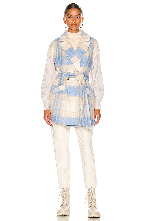 view 2 of 4 MANTEAU ARETHA in Glacier Blue & Oatmeal Multi