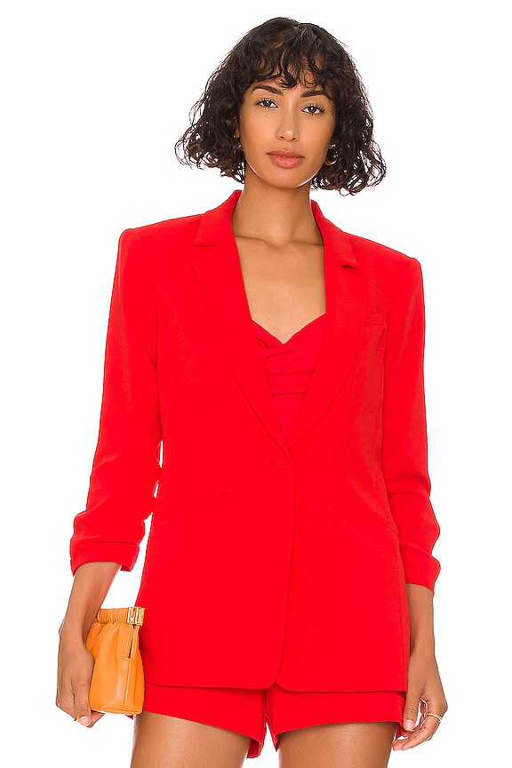 view 2 of 5 Crepe Khloe Blazer in Chili Pepper