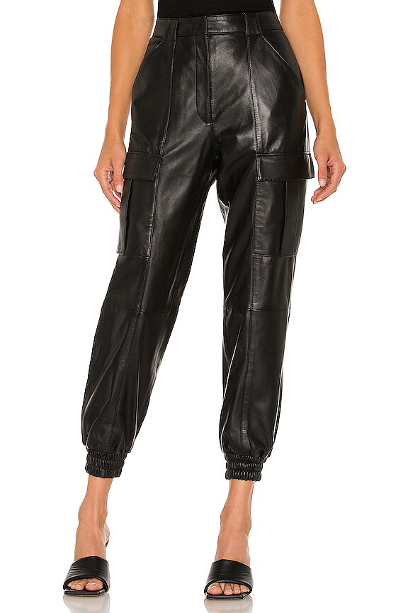 Cinq a Sept Skinny Kelly Leather Pants in Black | REVOLVE
