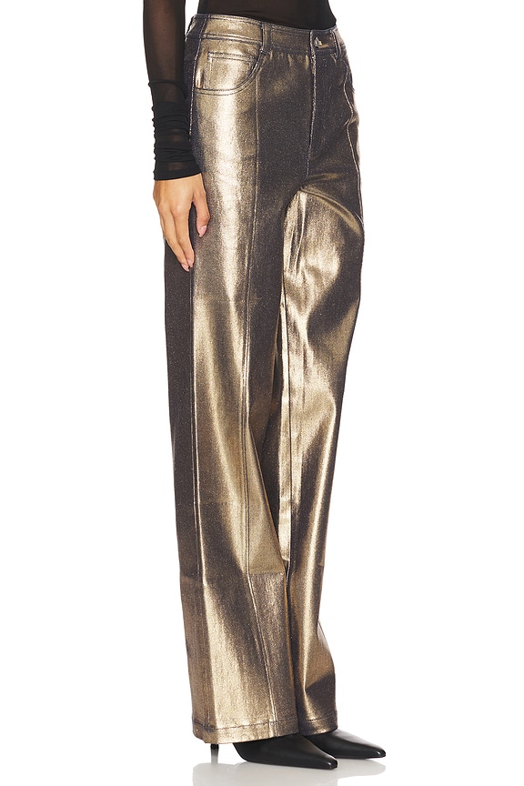 view 2 of 6 PANTALON GOLD COATED FRANCINE in Gold